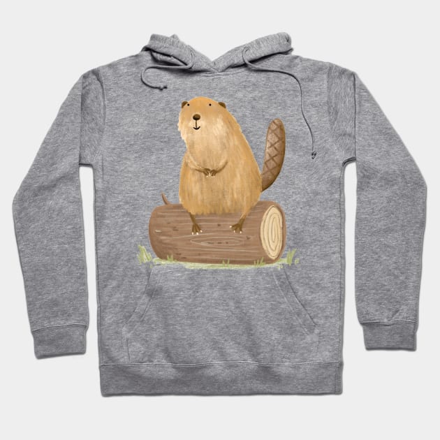 Beaver on a Log Hoodie by Sophie Corrigan